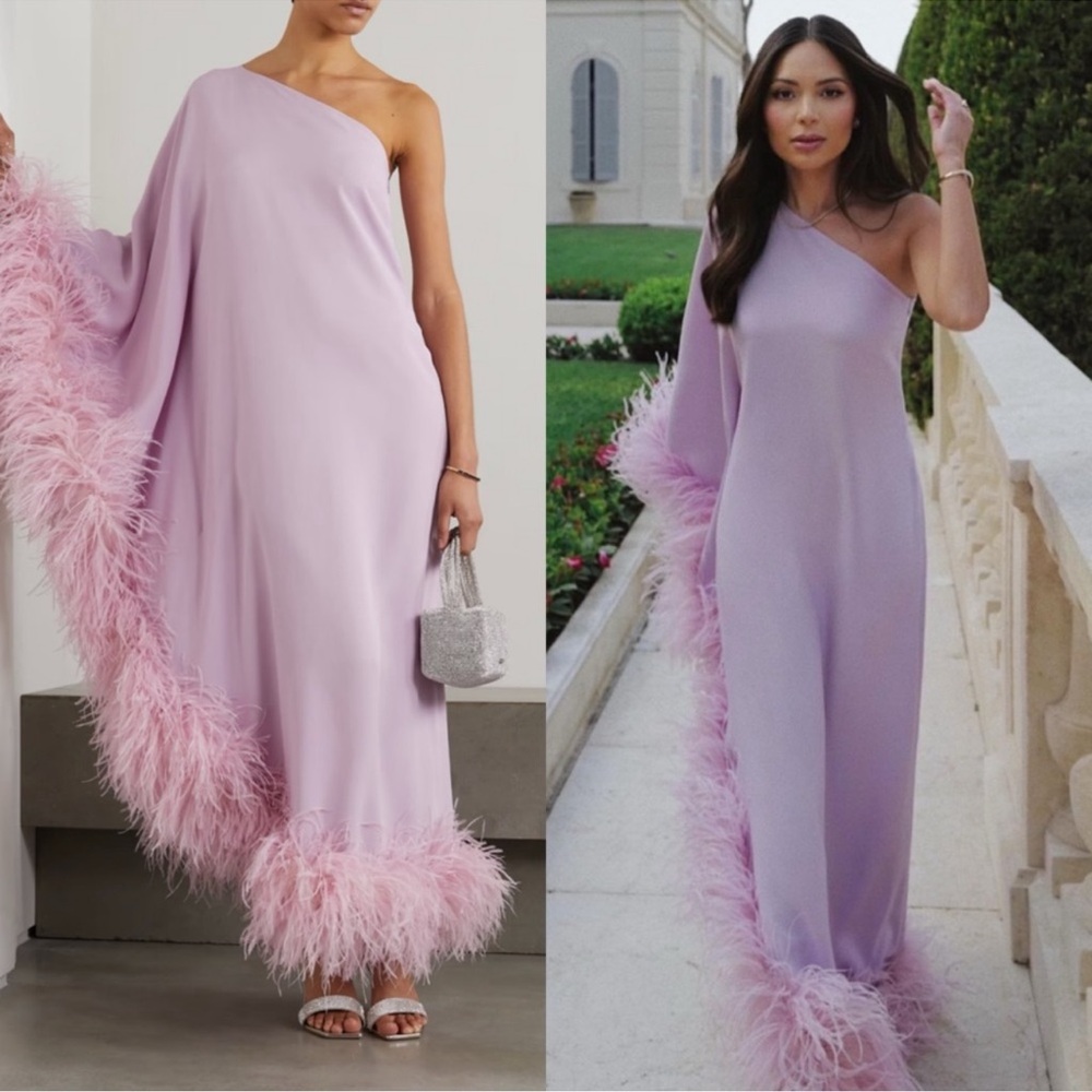 $2,700 Taller Marmo Pink Lilac Ubud Feather Dress IT 42